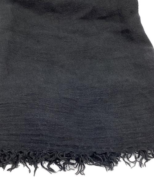 ASAUCE MELER（アソースメレ）ASAUCE MELER (アソースメレ) 大判リネンストール ブラックの古着・服飾アイテム