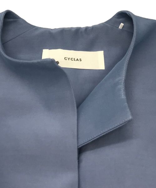 CYCLAS（シクラス）CYCLAS (シクラス) コットンシルクノーカラーコート 1-06-04-2022 スカイブルー サイズ:34の古着・服飾アイテム