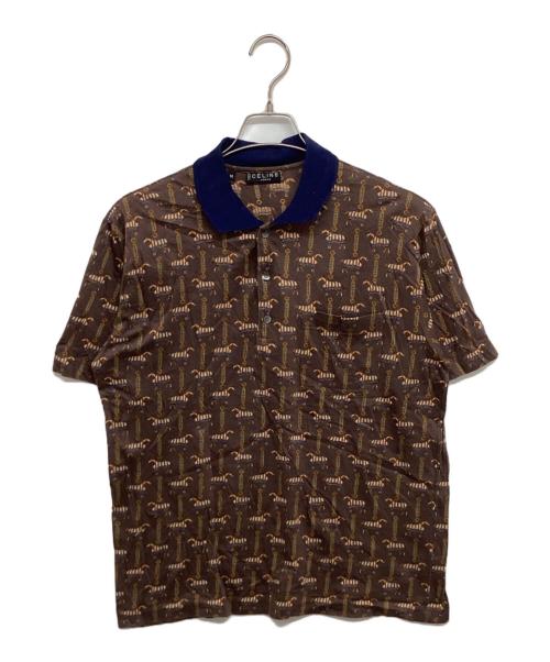 CELINE（セリーヌ）CELINE (セリーヌ) OLD 総柄ポロシャツ ブラウン サイズ:Mの古着・服飾アイテム