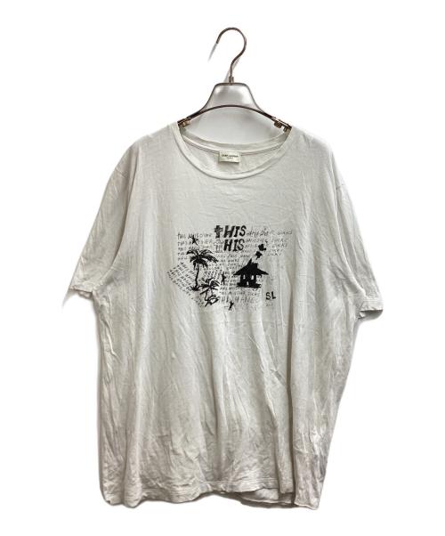 Saint Laurent Paris（サンローランパリ）Saint Laurent Paris (サンローランパリ) プリントTシャツ 605364 ホワイト サイズ:Lの古着・服飾アイテム