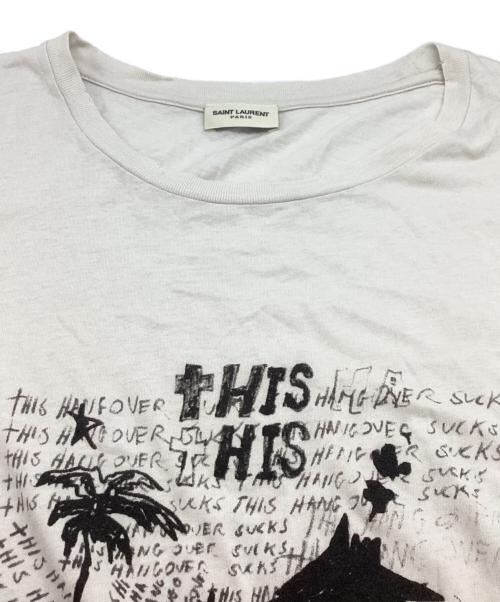 Saint Laurent Paris（サンローランパリ）Saint Laurent Paris (サンローランパリ) プリントTシャツ 605364 ホワイト サイズ:Lの古着・服飾アイテム