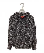 Vivienne Westwood RED LABELヴィヴィアンウエストウッドレッドレーベル）の古着「キャットプリントリボンブラウス 16-01-831003」｜ブラック