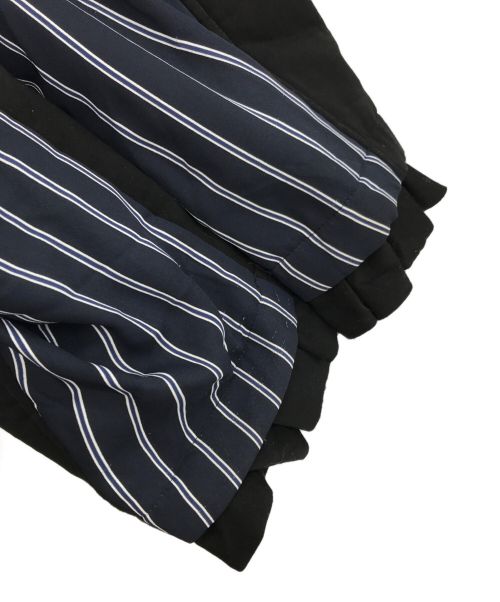 SueUNDERCOVER（スーアンダーカバー）SueUNDERCOVER (スーアンダーカバー) 袖下ST切替前立フリル中綿モッズコート ブラック サイズ:2の古着・服飾アイテム