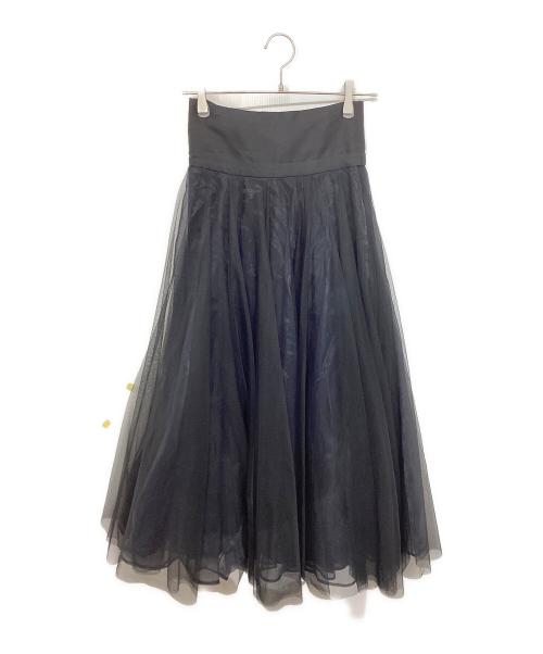 la belle etude（ラベルエチュード）la belle etude (ラベルエチュード) BIGリボンボリュームチュールスカート ETIZI0121003 ブラック サイズ:1の古着・服飾アイテム