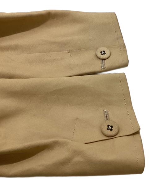 RAW+（ロゥタス）Raw+ (ロゥタス) ゴートスキン＆レース切替ダブルレザージャケット ベージュ サイズ:38の古着・服飾アイテム