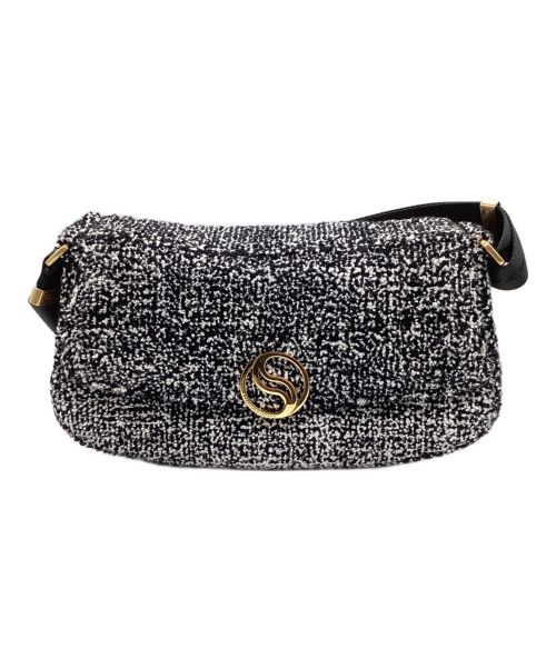STELLA McCARTNEY（ステラマッカートニー）STELLA McCARTNEY (ステラマッカートニー) S-Wave Padded Tweed Shoulder Bag 7B0025WP0234 ホワイト×ブラックの古着・服飾アイテム