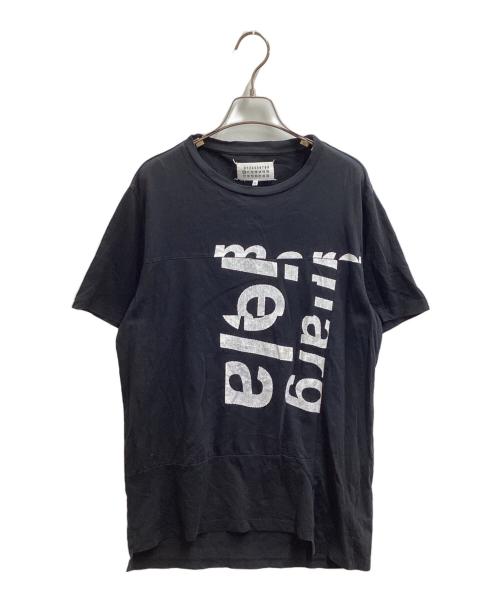 Maison Margiela（メゾンマルジェラ）Maison Margiela (メゾンマルジェラ) ロゴ再構築プリントTシャツ S50GC0463 S23034 17SS ブラック サイズ:50の古着・服飾アイテム