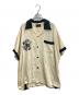 テーラー東洋（テーラートウヨウ）の古着「スカ刺繍 ボウリングシャツ TT39303 TAILOR TOYO SUKA BOWLING SHIRT “DRAGON & JAPAN MAP”」｜ベージュ×ブラック