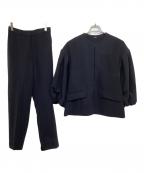 Mila Owenミラオーウェン）の古着「バルーンスリーブジャケット×パンツSET UP」｜ネイビー