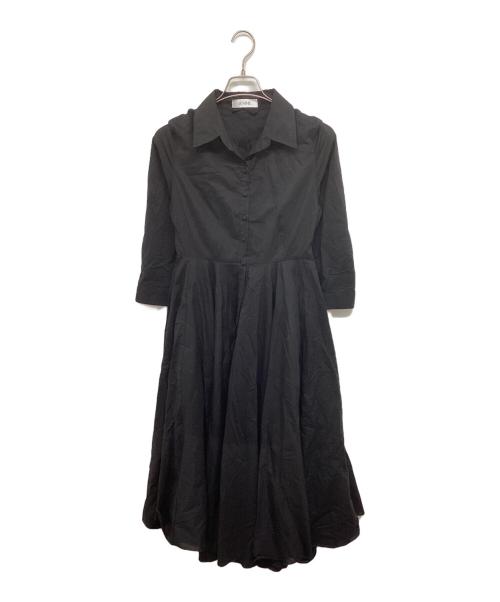 JENNE（ジェンヌ）JENNE (ジェンヌ) オードリールック フレアシャツワンピース o21aw-op20a ブラック サイズ:XLの古着・服飾アイテム