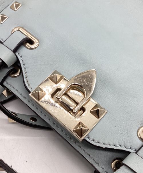 VALENTINO（ヴァレンティノ）VALENTINO (ヴァレンティノ) ロックスタッズ2WAYミニショルダーバッグ garavani bl-k861b0l2 スカイブルーの古着・服飾アイテム