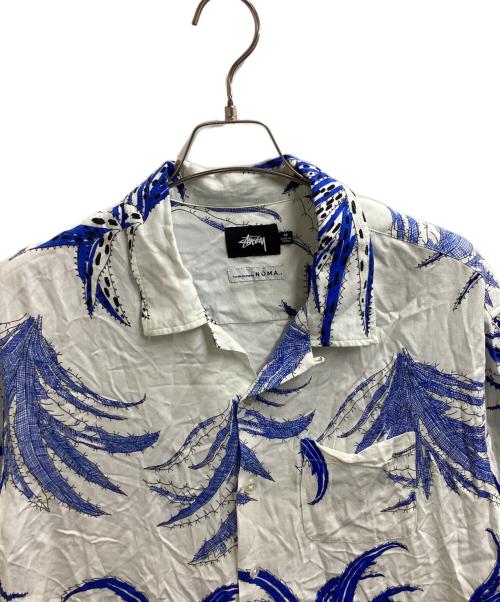 stussy（ステューシー）stussy (ステューシー) NOMA t.d. (ノーマティーディー) アロハシャツ ホワイト×ブルー サイズ:Mの古着・服飾アイテム