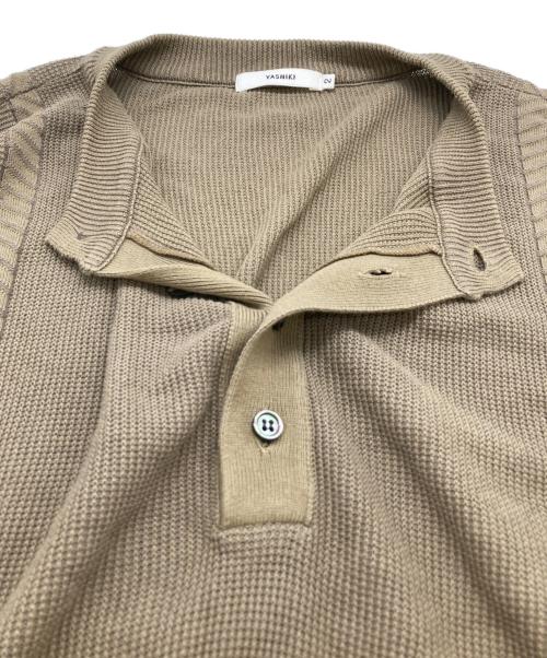 yashiki（ヤシキ）yashiki (ヤシキ) Komorebi Henley Knit YSK-21SS-KN11 ベージュ サイズ:2の古着・服飾アイテム