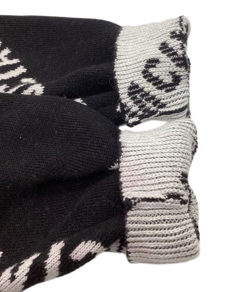 BALENCIAGA（バレンシアガ）BALENCIAGA (バレンシアガ) ロゴ総柄クルーネックニットセーター 625332 T3178 ブラック サイズ:Sの古着・服飾アイテム