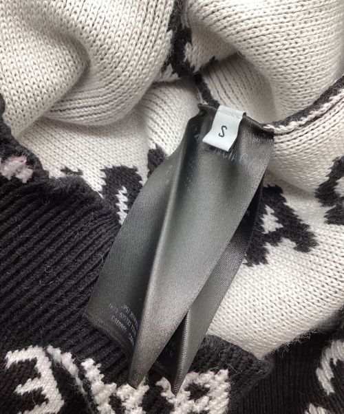 BALENCIAGA（バレンシアガ）BALENCIAGA (バレンシアガ) ロゴ総柄クルーネックニットセーター 625332 T3178 ブラック サイズ:Sの古着・服飾アイテム