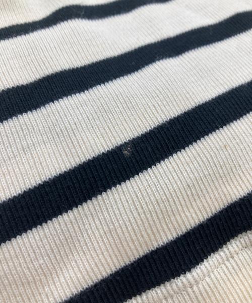 JIL SANDER+（ジルサンダープラス）JIL SANDER+ (ジルサンダープラス) バッグロゴ ボーダー カットソー　KK PW ZN 0011 ベージュ×ブラック サイズ:FREEの古着・服飾アイテム