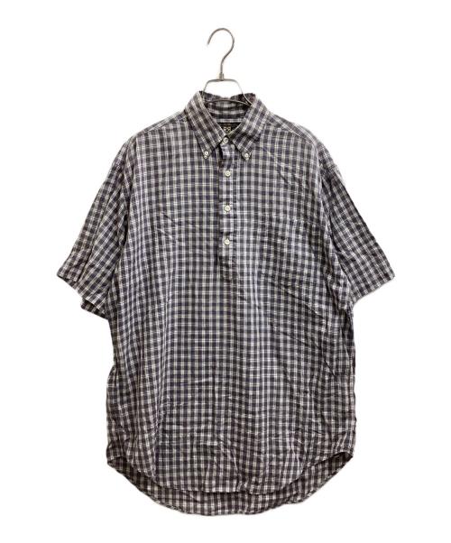 RRL（ダブルアールエル）RRL (ダブルアールエル) S/Sチェックシャツ 三ツ星タグ ネイビー×ホワイト サイズ:Mの古着・服飾アイテム