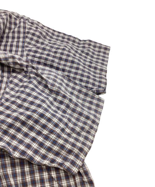 RRL（ダブルアールエル）RRL (ダブルアールエル) S/Sチェックシャツ 三ツ星タグ ネイビー×ホワイト サイズ:Mの古着・服飾アイテム