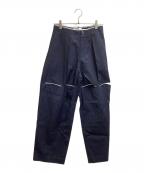 IRENEアイレネ）の古着「Cotton Cut Out Trousers 26S88006」｜ネイビー