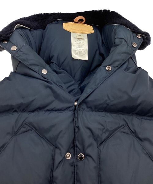 Rocky Mountain FeatherBed（ロッキーマウンテンフェザーベッド）Rocky Mountain FeatherBed (ロッキーマウンテンフェザーベッド) レザー切替ダウンベスト　450-472-11 ネイビー サイズ:Sの古着・服飾アイテム