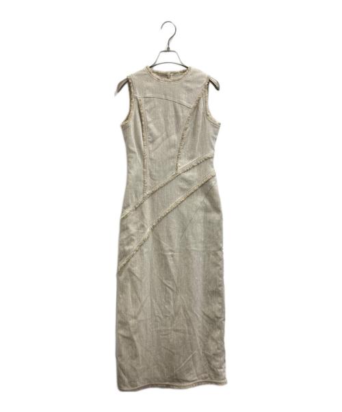 anuans（アニュアンス）anuans (アニュアンス) カーヴィングシームツイードワンピース 1524330262-0 アイボリー サイズ:Sの古着・服飾アイテム