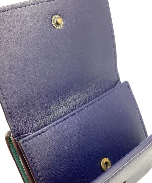 BOTTEGA VENETA（ボッテガベネタ）BOTTEGA VENETA (ボッテガベネタ) 3つ折り財布 イントレチャート P002493420 ブルーの古着・服飾アイテム