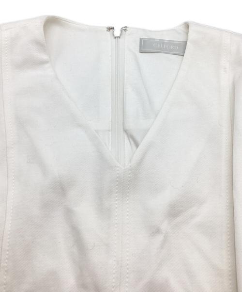 CELFORD（セルフォード）CELFORD (セルフォード) フィット＆フレアカットワンピース CWC0202004 ホワイト サイズ:38の古着・服飾アイテム