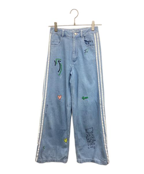 adidas（アディダス）adidas (アディダス) FIORUCCI (フィオルッチ) デニムトラックパンツ FL4153 DENIM TRACKPANTS インディゴ サイズ:XSの古着・服飾アイテム