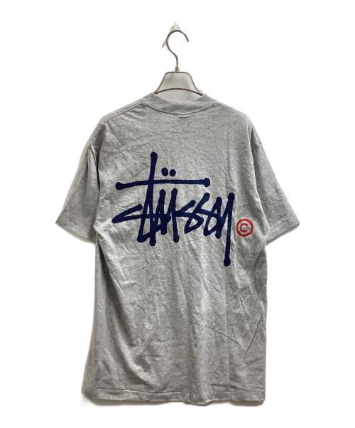 stussy（ステューシー）stussy (ステューシー) ストックロゴTシャツ　90's 紺タグ シングルステッチ USA製 グレー サイズ:Lの古着・服飾アイテム