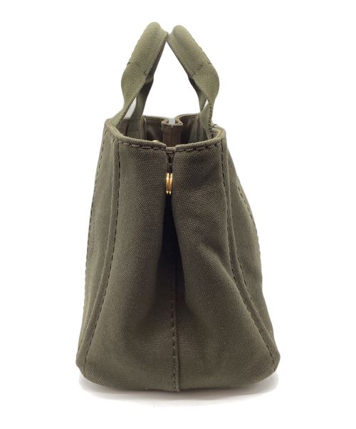 PRADA（プラダ）PRADA (プラダ) カナパ2WAYトートバッグ B2439G 工場番号14/L カーキの古着・服飾アイテム
