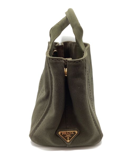 PRADA（プラダ）PRADA (プラダ) カナパ2WAYトートバッグ B2439G 工場番号14/L カーキの古着・服飾アイテム
