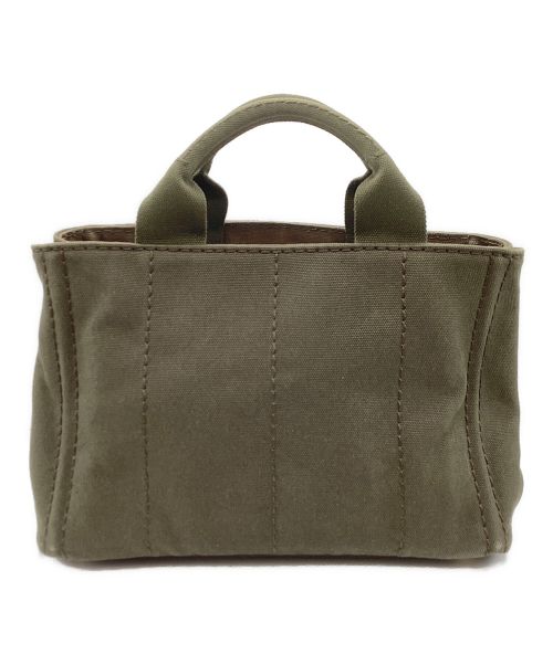 PRADA（プラダ）PRADA (プラダ) カナパ2WAYトートバッグ B2439G 工場番号14/L カーキの古着・服飾アイテム