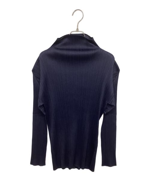 PLEATS PLEASE（プリーツプリーズ）PLEATS PLEASE (プリーツプリーズ) プリーツハイネックカットソ― PP04-JK604 ネイビー サイズ:4の古着・服飾アイテム