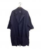 GALLEGO DESPORTESギャレゴデスポート）の古着「リネンコート 1802051000161 DEUXIEME CLASSE取扱」｜ネイビー