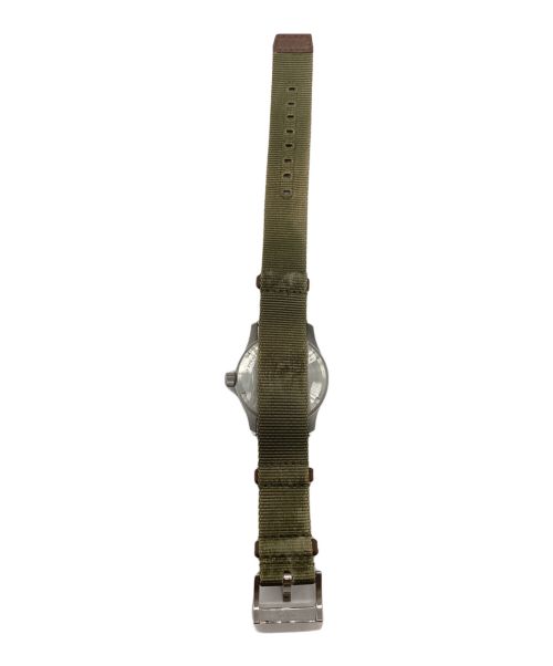 HAMILTON（ハミルトン）HAMILTON (ハミルトン) Khaki Field H694390 カーキフィールド キャンバスベルト ブラックの古着・服飾アイテム