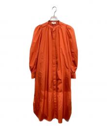 HYKE（ハイク）の古着「ギャザーシャツワンピース」｜オレンジ
