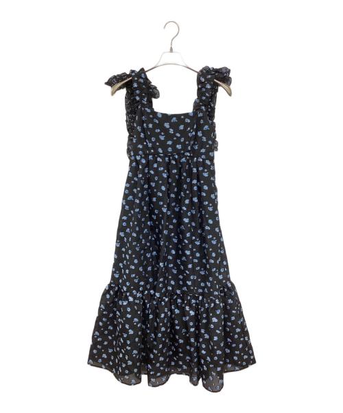 Snidel（スナイデル）Snidel (スナイデル) 肩リボンジャガードキャミワンピース 24SS SWFO241095 ブラック サイズ:Freeの古着・服飾アイテム