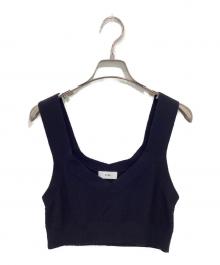 HYKE（ハイク）の古着「C/C KNIT THERMAL BUSTIER TOP / コットンカシミヤ ビスチェ」｜ネイビー