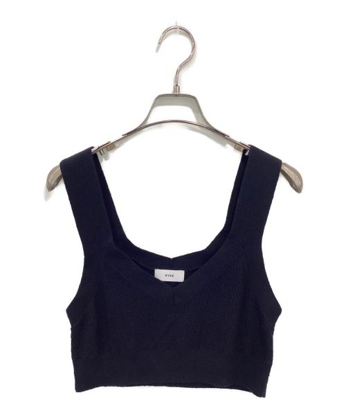 HYKE（ハイク）HYKE (ハイク) C/C KNIT THERMAL BUSTIER TOP / コットンカシミヤ ビスチェ ネイビー サイズ:不明の古着・服飾アイテム