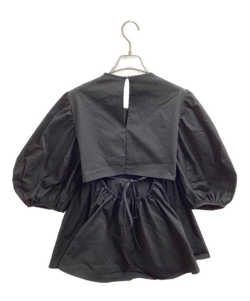 CLANE（クラネ）CLANE (クラネ) PUFF SLEEVE GATHER BLOUSE / パフショルダーギャザーブラウス / 16122-4282 ブラック サイズ:2の古着・服飾アイテム