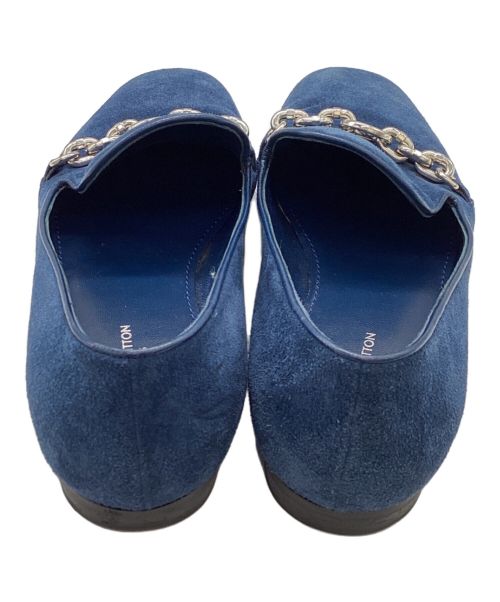 LOUIS VUITTON（ルイ ヴィトン）LOUIS VUITTON (ルイ ヴィトン) スエード チェーン LVサークル ローファー / SC0126 ブルー サイズ:35の古着・服飾アイテム