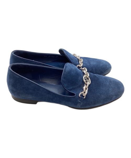 LOUIS VUITTON（ルイ ヴィトン）LOUIS VUITTON (ルイ ヴィトン) スエード チェーン LVサークル ローファー / SC0126 ブルー サイズ:35の古着・服飾アイテム