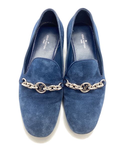 LOUIS VUITTON（ルイ ヴィトン）LOUIS VUITTON (ルイ ヴィトン) スエード チェーン LVサークル ローファー / SC0126 ブルー サイズ:35の古着・服飾アイテム