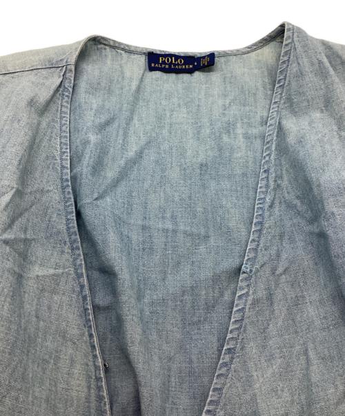 POLO RALPH LAUREN（ポロ・ラルフローレン）POLO RALPH LAUREN (ポロ・ラルフローレン) カシュクールデニムシャツワンピース インディゴ サイズ:4の古着・服飾アイテム