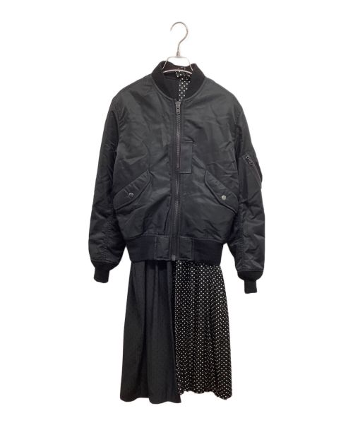 JUNYA WATANABE COMME des GARCONS（ジュンヤワタナベ コムデギャルソン）JUNYA WATANABE COMME des GARCONS ((ジュンヤワタナベ コムデギャルソン) ドッキングMA-1ジャケット JD-J030 AD2019 ブラック サイズ:Mの古着・服飾アイテム