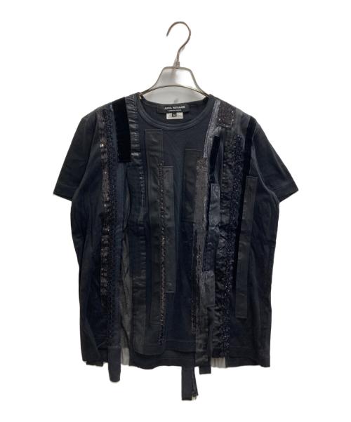 JUNYA WATANABE COMME des GARCONS（ジュンヤワタナベ コムデギャルソン）JUNYA WATANABE COMME des GARCONS ((ジュンヤワタナベ コムデギャルソン) 装飾デザインTシャツ JN-T006 ブラック サイズ:Mの古着・服飾アイテム