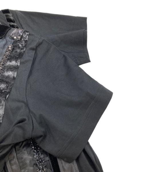 JUNYA WATANABE COMME des GARCONS（ジュンヤワタナベ コムデギャルソン）JUNYA WATANABE COMME des GARCONS ((ジュンヤワタナベ コムデギャルソン) 装飾デザインTシャツ JN-T006 ブラック サイズ:Mの古着・服飾アイテム