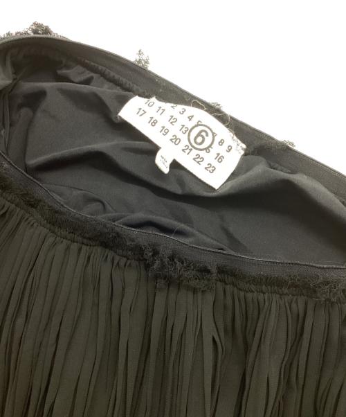 MM6 Maison Margiela（エムエムシックスメゾンマルジェラ）MM6 Maison Margiela (エムエムシックス メゾンマルジェラ) プリーツロングスカート S52MI0009 ブラック サイズ:Sの古着・服飾アイテム