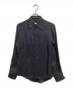 MM6 Maison Margielaエムエムシックスメゾンマルジェラ）の古着「カレンダーロゴ サテンシャツ S62DT0019」｜ブラック