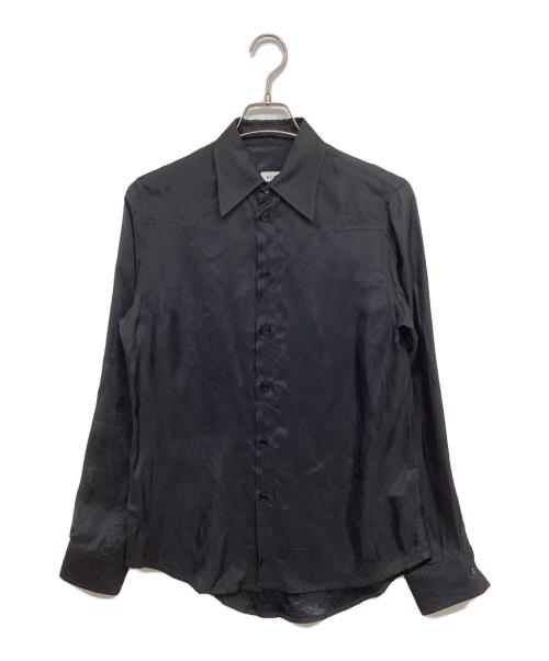 MM6 Maison Margiela（エムエムシックスメゾンマルジェラ）MM6 Maison Margiela (エムエムシックス メゾンマルジェラ) カレンダーロゴ サテンシャツ S62DT0019 ブラック サイズ:42の古着・服飾アイテム